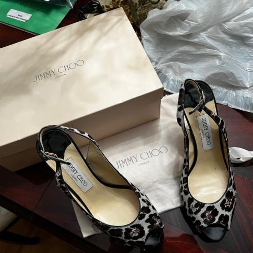 Jimmy Choo Leopard Print Nova Platforms Slingbacks size 39 - Picture 2 of 10